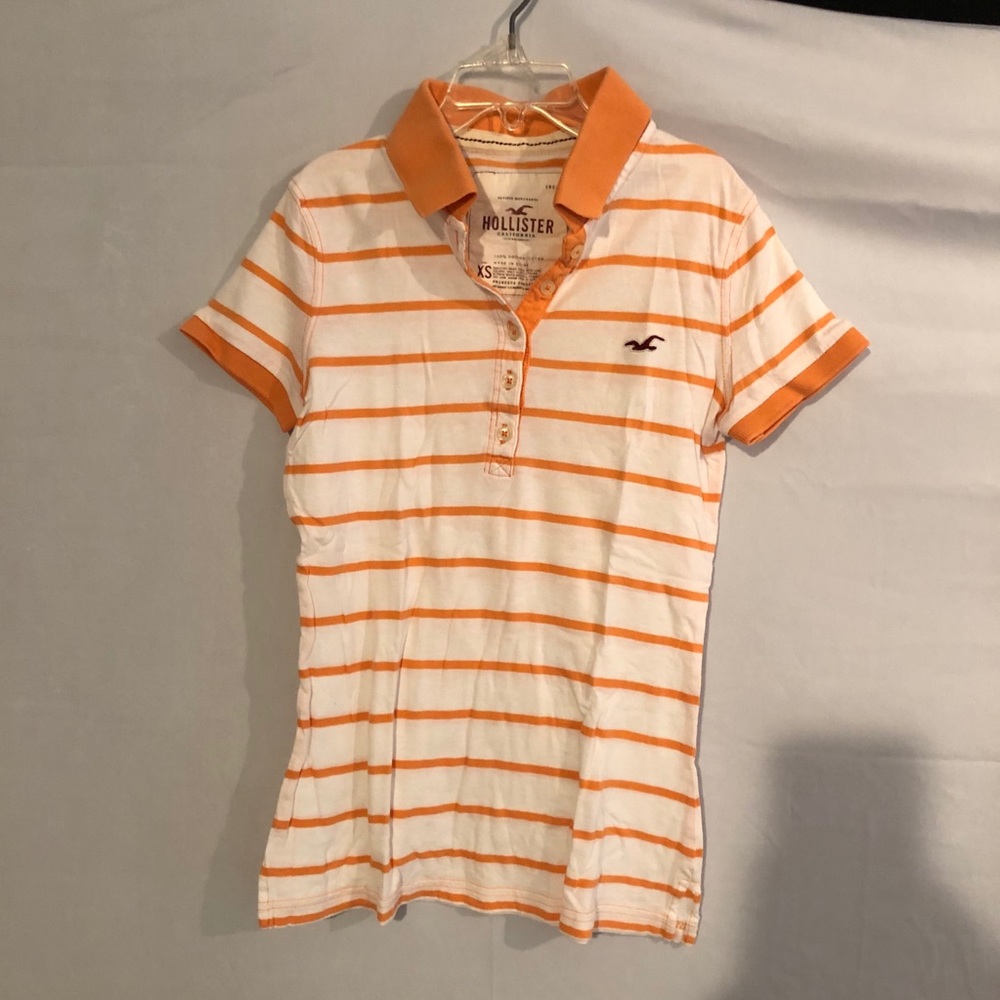 Orange and white polo